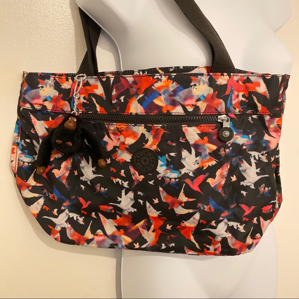 Kipling Watercolor Birds Purse
